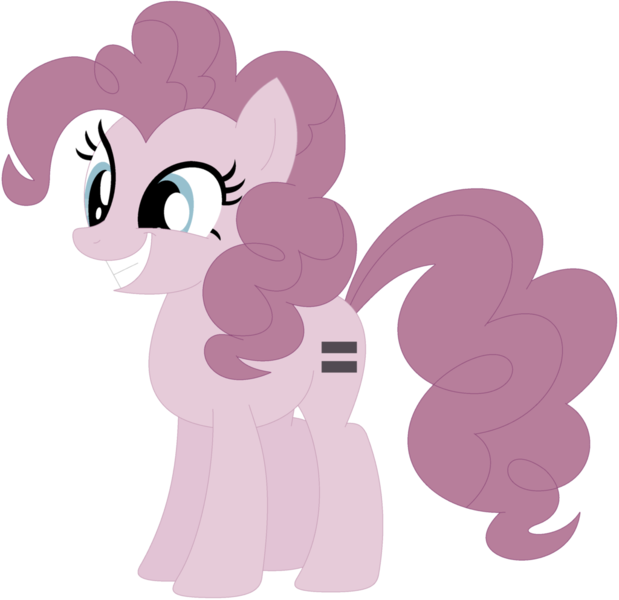 Size: 1024x992 | Tagged: safe, artist:ra1nb0wk1tty, derpibooru import, pinkie pie, earth pony, pony, equal cutie mark, equalized, female, mare, simple background, smiling, solo, transparent background