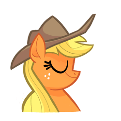 Size: 500x500 | Tagged: safe, artist:jublin, derpibooru import, applejack, earth pony, pony, my little pony: the movie, animated, cowboy hat, facebook, facebook sticker, gif, hat, reaction image, simple background, solo, sticker, white background