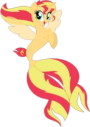 Size: 592x832 | Tagged: alicorn, alicornified, artist:ra1nb0wk1tty, crossover, derpibooru import, fin wings, my little pony: the movie, not fiery shimmer, race swap, safe, sea ponies, seaponified, seapony (g4), seapony sunset, shimmercorn, simple background, solo, species swap, sunset shimmer, transparent background