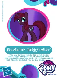 Size: 1194x1620 | Tagged: base used, blind bag, card, custom, derpibooru import, description, fizzlepop berrytwist, hasbro logo, irl, my little pony: the movie, photo, recolor, safe, solo, tempest shadow, tm, toy