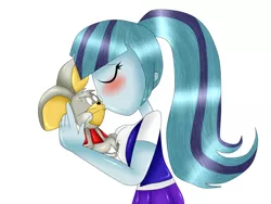 Size: 1600x1200 | Tagged: artist needed, source needed, safe, derpibooru import, sonata dusk, equestria girls, crossover, crossover shipping, dixie mouse, hanna barbera, kissing, shipping