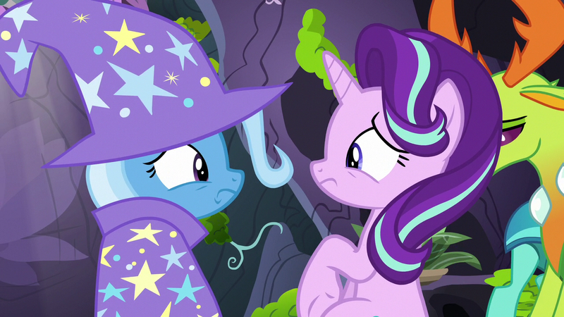 Size: 1280x720 | Tagged: safe, derpibooru import, screencap, starlight glimmer, thorax, trixie, changedling, changeling, to change a changeling, king thorax