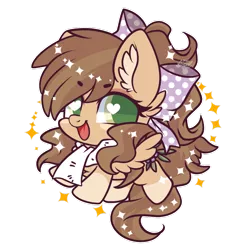 Size: 1024x1024 | Tagged: safe, artist:snow angel, derpibooru import, oc, unofficial characters only, pegasus, pony, bow, chibi, clothes, commission, cute, female, hair bow, heart eyes, mare, ocbetes, scarf, simple background, smiling, solo, transparent background, wingding eyes