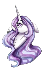 Size: 832x1398 | Tagged: safe, artist:inspiredpixels, derpibooru import, oc, oc:nightingale, unofficial characters only, pony, unicorn, art trade, bust, chest fluff, female, floppy ears, image, mare, png, signature, simple background, smiling, solo, transparent background