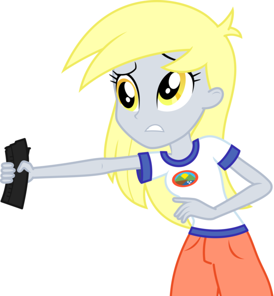 Size: 3705x4000 | Tagged: safe, artist:diegator007, derpibooru import, derpy hooves, equestria girls, legend of everfree, clothes, female, gun magazine, shirt, shorts, simple background, solo, transparent background, vector