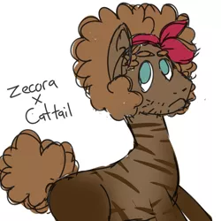 Size: 1000x1000 | Tagged: artist:iesbeans, derpibooru import, hybrid, oc, parent:cattail, parents:catcora, parent:zecora, safe, simple background, solo, unofficial characters only, white background, zony