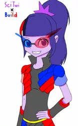 Size: 800x1280 | Tagged: safe, artist:stephenalexis, derpibooru import, sci-twi, twilight sparkle, equestria girls, best match, glasses, kamen rider, kamen rider build, solo, your argument is invalid