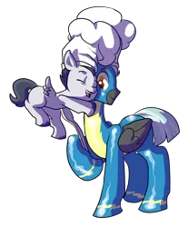 Size: 2100x2538 | Tagged: safe, artist:heyerika, derpibooru import, rumble, thunderlane, pegasus, pony, marks and recreation, brothers, chef's hat, clothes, colt, cute, duo, eyes closed, hat, hug, male, simple background, smiling, stallion, transparent background, uniform, wonderbolts uniform