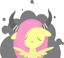Size: 846x776 | Tagged: artist:twitchy-tremor, derpibooru import, doormat, fluttershy, horn, horns, iron will, mean, monster, new fluttershy, putting your hoof down, safe