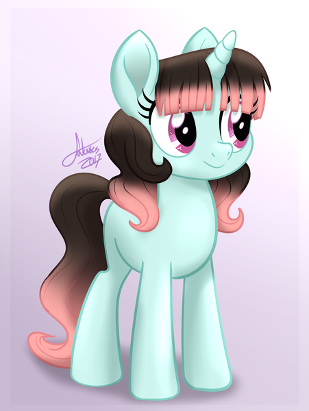 Size: 3542x4709 | Tagged: safe, artist:fatcakes, derpibooru import, oc, oc:euphoria, unofficial characters only, pony, unicorn, my little pony: the movie, cute, female, mare, smiling, solo, style emulation