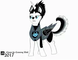 Size: 3300x2550 | Tagged: alicorn, alicorn oc, armor, artist:mrchaosthecunningwlf, artist:ponyvillechaos577, derpibooru import, husky, hybrid, inspired, inspired outfits, oc, oc:frost cloud, safe, solo, traditional art, unofficial characters only