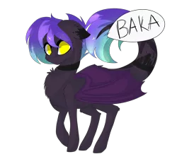 Size: 5000x4500 | Tagged: safe, artist:crazllana, derpibooru import, oc, unofficial characters only, bat pony, absurd resolution, augmented tail, baka, female, mare, simple background, solo, transparent background