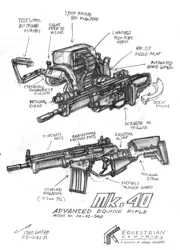 Size: 1129x1568 | Tagged: artist:buckweiser, assault rifle, battle saddle, derpibooru import, diagram, gun, machine gun, rifle, safe, technical drawing, weapon