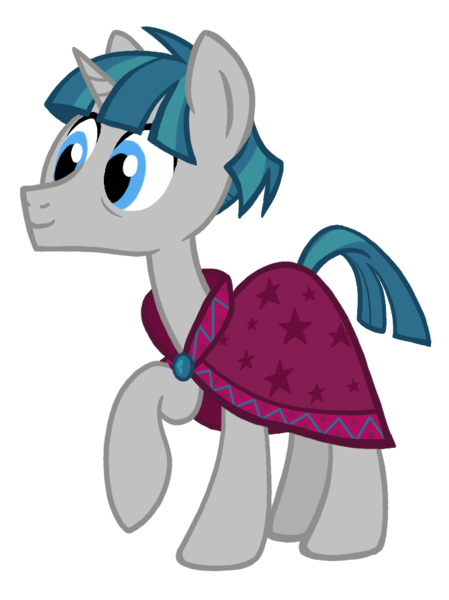 Size: 670x895 | Tagged: safe, artist:thecheeseburger, derpibooru import, stygian, pony, unicorn, shadow play, cape, clothes, cute, happy, male, raised hoof, simple background, smiling, solo, stallion, stygianbetes, transparent background, vector
