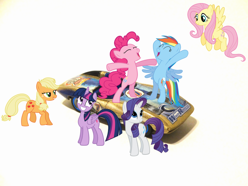 Size: 1024x768 | Tagged: alicorn, applejack, artist:eltonlin98, corvette stingray, derpibooru import, fluttershy, happy birthday mlp:fim, hot wheels, hot wheels highway 35: world race, mane six, mlp fim's seventh anniversary, pinkie pie, rainbow dash, rarity, safe, twilight sparkle, twilight sparkle (alicorn)