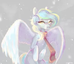 Size: 5203x4521 | Tagged: safe, artist:utauyan, derpibooru import, oc, oc:honey melon, unofficial characters only, pegasus, pony, absurd resolution, clothes, scarf, snow, solo