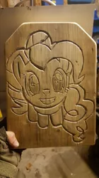 Size: 746x1328 | Tagged: carving, derpibooru import, pinkie pie, real, safe, wood