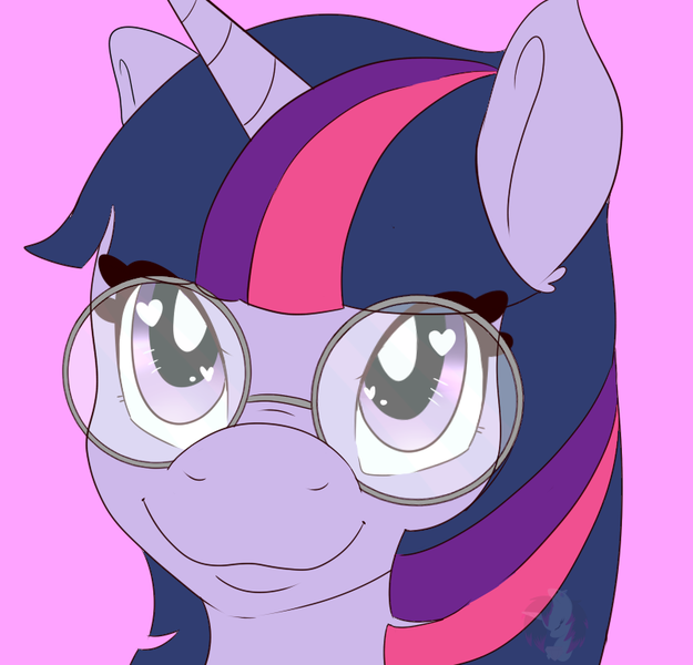 Size: 800x768 | Tagged: safe, artist:diamondsparkle7, derpibooru import, twilight sparkle, pony, bust, glasses, portrait, solo