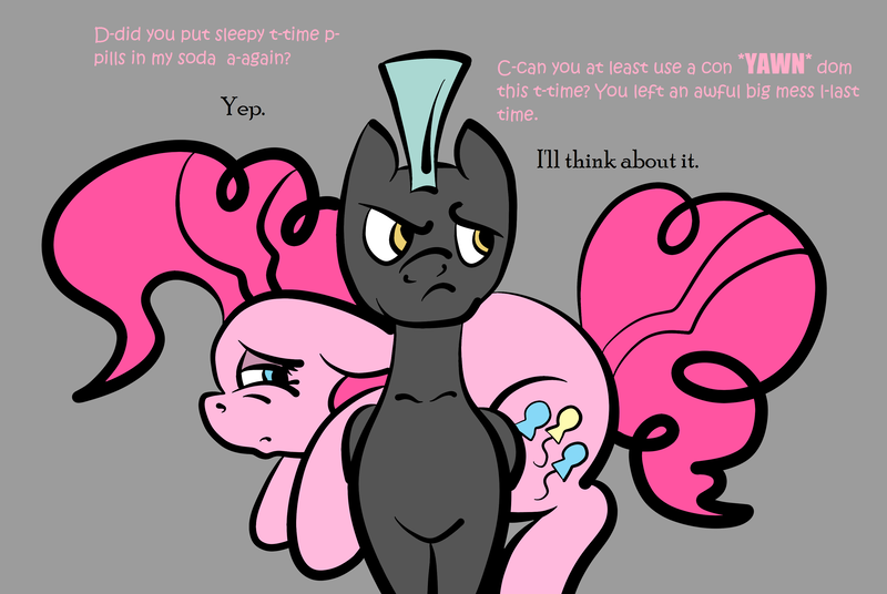 Size: 3300x2211 | Tagged: questionable, artist:justanotherponyartblog, derpibooru import, pinkie pie, thunderlane, earth pony, pegasus, pony, drugged, female, food, imminent sex, just another pony art blog, male, roofie, shipping, sleepy, straight, thunderpie