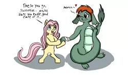 Size: 2453x1447 | Tagged: artist:chiptunebrony, bandage, caring, crossover, crying, cute, derpibooru import, disney, fluttershy, handwritten text, heart, kindness, loch ness monster, nessie, quote, safe, shyabetes, smiling, tears of joy, the ballad of nessie