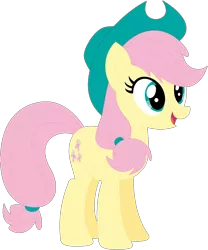 Size: 1024x1229 | Tagged: safe, artist:ra1nb0wk1tty, derpibooru import, applejack, fluttershy, earth pony, pony, female, mare, palette swap, recolor, simple background, solo, transparent background