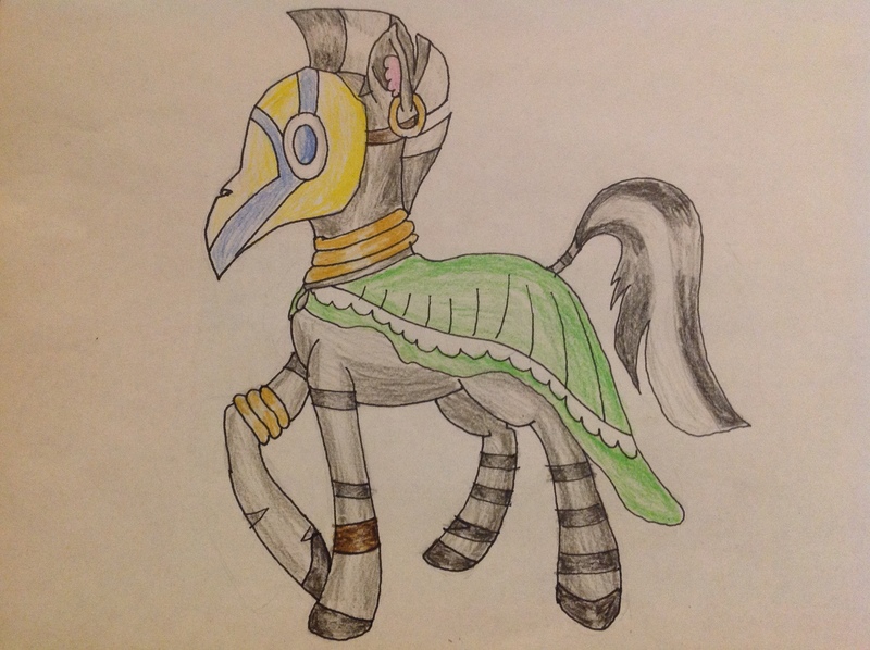 Size: 2592x1936 | Tagged: artist:alrakia, derpibooru import, mask, safe, solo, traditional art, zebra, zecora