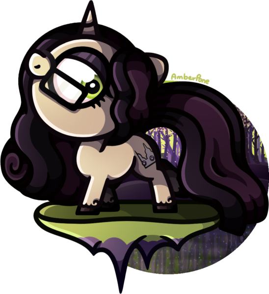 Size: 898x984 | Tagged: safe, artist:amberpone, derpibooru import, oc, oc:miss remains, unofficial characters only, pony, unicorn, adult, big eyes, big head, black, cel shading, commission, cute, cutie mark, eyes open, fanart, female, floating island, forest, glasses, graceful, green, green eyes, hooves, horn, lighting, long hair, long mane, long tail, looking at you, makeup, mare, original character do not steal, pose, purple, shading, simple background, smiling, solo, standing, transparent background, unshorn fetlocks, water