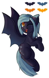 Size: 1144x1806 | Tagged: safe, artist:kameomia, derpibooru import, oc, unofficial characters only, bat pony, pony, female, mare, one eye closed, solo, wink