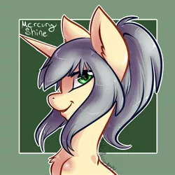 Size: 1280x1280 | Tagged: artist:bluekazenate, bust, derpibooru import, oc, oc:mercury shine, safe, simple background, solo, unofficial characters only