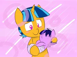 Size: 2048x1536 | Tagged: safe, artist:periwinkietwinkie, derpibooru import, oc, oc:solar flare, oc:starlight, unofficial characters only, pegasus, pony, unicorn, baby, baby pony, colt, male, offspring, parent:flash sentry, parent:twilight sparkle, parents:flashlight, siblings