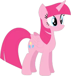 Size: 1024x1094 | Tagged: safe, artist:ra1nb0wk1tty, derpibooru import, pinkie pie, twilight sparkle, twilight sparkle (alicorn), alicorn, pony, female, mare, palette swap, recolor, simple background, solo, transparent background