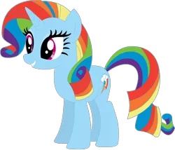Size: 1024x875 | Tagged: safe, artist:ra1nb0wk1tty, derpibooru import, rainbow dash, rarity, pony, unicorn, backwards cutie mark, female, mare, palette swap, rainbow fash, recolor, simple background, smiling, solo, transparent background