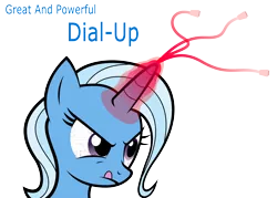 Size: 3000x2146 | Tagged: safe, artist:datbrass, derpibooru import, trixie, pony, unicorn, :q, bust, determined, dial-up, ethernet, female, frown, glare, magic, magical unicorn access point, mare, portrait, simple background, solo, tongue out, transparent background