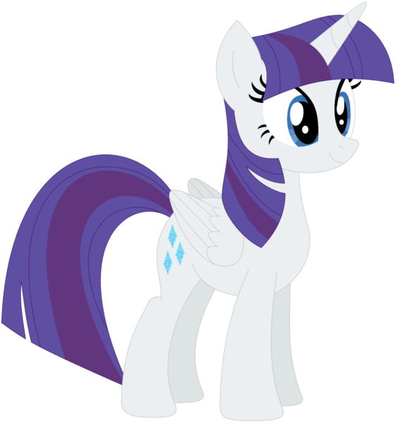 Size: 1024x1091 | Tagged: safe, artist:ra1nb0wk1tty, derpibooru import, rarity, twilight sparkle, twilight sparkle (alicorn), alicorn, pony, female, mare, palette swap, recolor, simple background, smiling, solo, transparent background