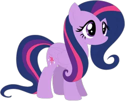 Size: 1024x830 | Tagged: safe, artist:ra1nb0wk1tty, derpibooru import, fluttershy, twilight sparkle, pegasus, pony, female, mare, palette swap, recolor, simple background, smiling, solo, transparent background