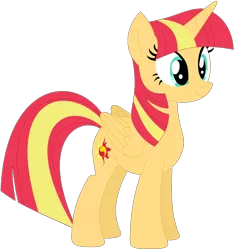 Size: 1024x1091 | Tagged: safe, artist:ra1nb0wk1tty, derpibooru import, sunset shimmer, twilight sparkle, twilight sparkle (alicorn), alicorn, pony, female, mare, recolor, simple background, solo, transparent background