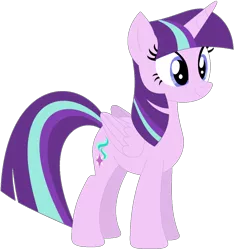 Size: 1024x1091 | Tagged: safe, artist:ra1nb0wk1tty, derpibooru import, starlight glimmer, twilight sparkle, twilight sparkle (alicorn), alicorn, pony, female, hilarious in hindsight, mare, recolor, simple background, solo, transparent background