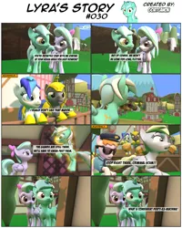 Size: 3928x4913 | Tagged: 3d, artist:goatcanon, binoculars, comic, comic:lyra's story, copper top, derpibooru import, derpy hooves, female, flitter, guardsmare, levitation, lyra heartstrings, magic, mare, oc, oc:general dust, oc:general strawcream, police, police pony, pun, royal guard, safe, source filmmaker, telekinesis