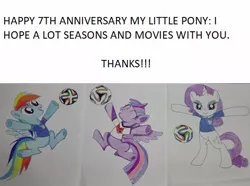 Size: 472x351 | Tagged: alicorn, artist:hakirayleigh, derpibooru import, football, france, germany, happy birthday mlp:fim, italy, mlp fim's seventh anniversary, pinkie pie, rarity, safe, sports, twilight sparkle, twilight sparkle (alicorn)