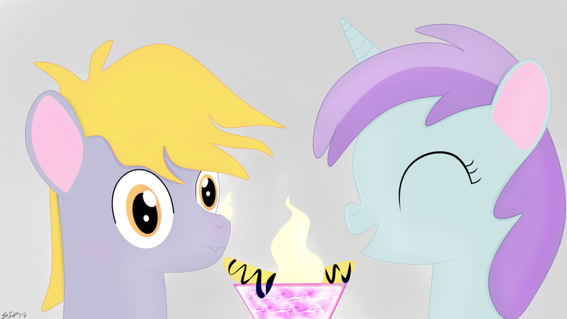 Size: 1024x576 | Tagged: safe, derpibooru import, crackle pop, liza doolots, petunia, tootsie flute, pegasus, pony, unicorn, colt, cute, female, filly, food, ice cream, male, shipping, straight, tootsiepop