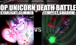 Size: 568x335 | Tagged: death battle, derpibooru import, end of the world, exploitable meme, fizzlepop berrytwist, hax, meme, my little pony: the movie, overpowered, safe, starlight glimmer, tempest shadow