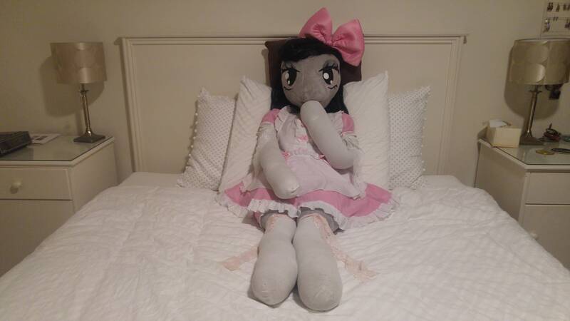 Size: 5312x2988 | Tagged: anthro, anthro plushie, artist:bigsexyplush, artist:somethingaboutoctavia, bed, bedroom eyes, bloomers, bow, clothes, costume, cute, derpibooru import, doll, frilly, hooves, irl, lace, lacy, lolita fashion, octavia melody, outfit, photo, plushie, safe, shocked, shocked expression, socks, socktavia, solo, startled, surprised, thigh highs, thunder thighs, toy, unguligrade anthro, wide hips