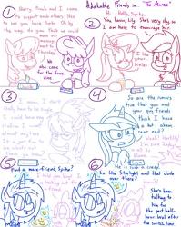 Size: 4779x6013 | Tagged: safe, artist:adorkabletwilightandfriends, derpibooru import, berry punch, berryshine, cheerilee, cloudchaser, lily, lily valley, minuette, roseluck, spike, vinyl scratch, dragon, earth pony, pony, unicorn, comic:adorkable twilight and friends, absurd resolution, adorkable friends, comic, dialogue, food, implied sparlight, implied starlight glimmer, lilyspike, lineart, sandwich, shy, simple background, singles night, slice of life