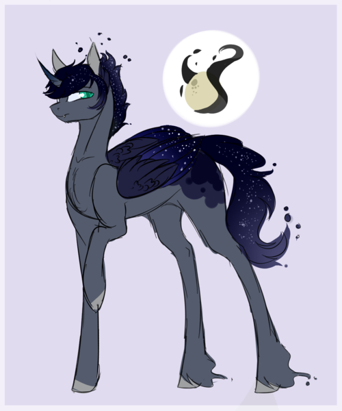 Size: 1145x1374 | Tagged: safe, artist:holoriot, derpibooru import, oc, oc:noctis ombre, unofficial characters only, alicorn, pony, male, offspring, parent:king sombra, parent:princess luna, parents:lumbra, solo, stallion