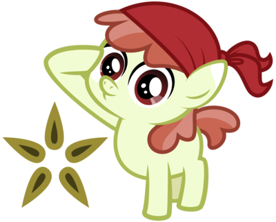 Size: 400x322 | Tagged: safe, artist:lost-our-dreams, derpibooru import, oc, oc:pippin, unofficial characters only, earth pony, pony, bandana, colt, cutie mark background, male, offspring, parent:apple bloom, parent:pipsqueak, parents:pipbloom, salute, simple background, solo, transparent background