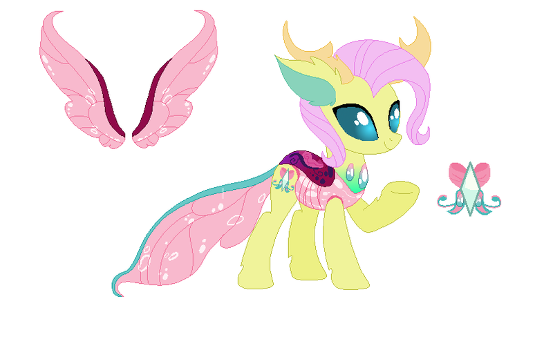 Size: 812x498 | Tagged: artist:blazetoop, changedling, changeling, cute, derpibooru import, hybrid, interspecies offspring, oc, offspring, parent:fluttershy, parents:thoraxshy, parent:thorax, safe, simple background, solo, unofficial characters only, white background