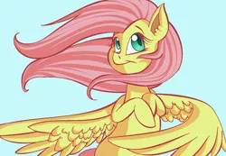 Size: 1368x948 | Tagged: safe, artist:smirk, derpibooru import, fluttershy, pegasus, pony, cute, hooves to the chest, legitimately amazing mspaint, looking away, looking up, shyabetes, simple background, smiling, solo, spread wings, white background, windswept mane, wings