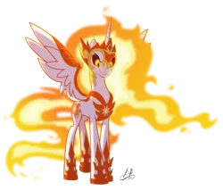 Size: 3037x2590 | Tagged: safe, artist:light262, derpibooru import, daybreaker, alicorn, pony, a royal problem, armor, clothes, cutie mark, cutie mark on clothes, ethereal mane, ethereal tail, female, helmet, hoof shoes, image, jewelry, mare, peytral, png, simple background, slit pupils, smug, solo, spread wings, standing, transparent background, vector, wing armor, wings