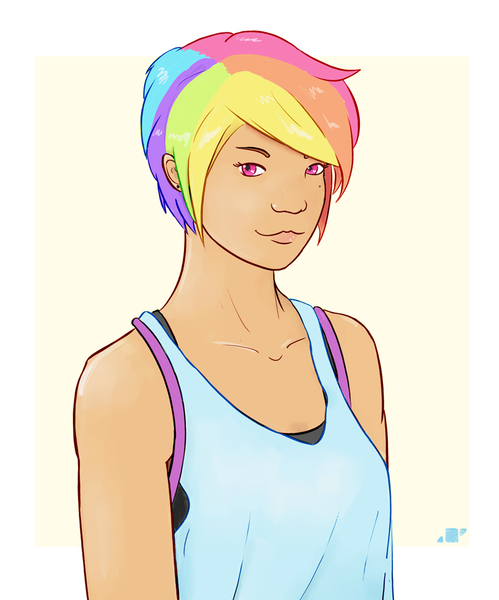 Size: 800x962 | Tagged: artist:shiropoint, derpibooru import, human, humanized, rainbow dash, safe, simple background