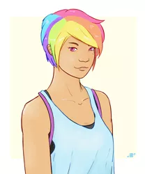 Size: 800x962 | Tagged: artist:shiropoint, derpibooru import, human, humanized, rainbow dash, safe, simple background